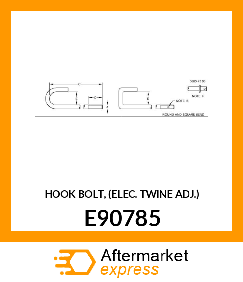 HOOK BOLT, (ELEC. TWINE ADJ.) E90785