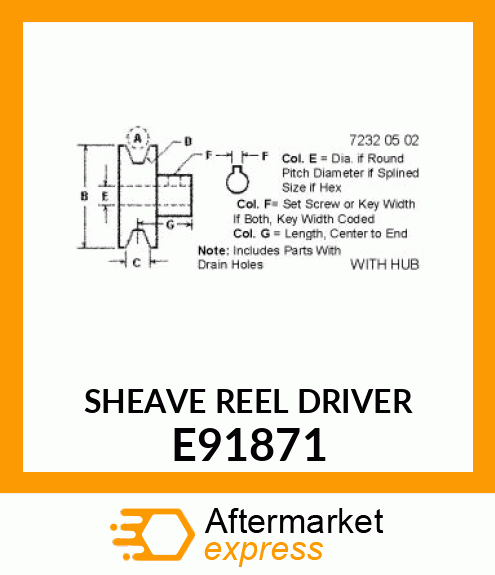 SHEAVE (REEL DRIVER) E91871