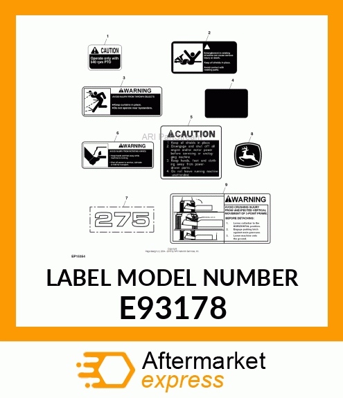 LABEL MODEL NUMBER E93178