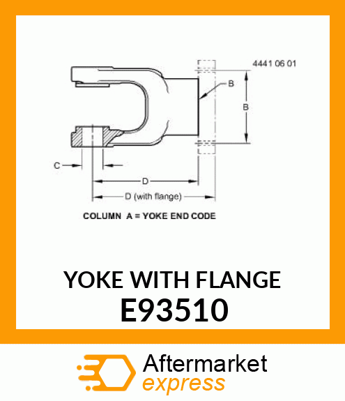 Universal Joint Yoke E93510