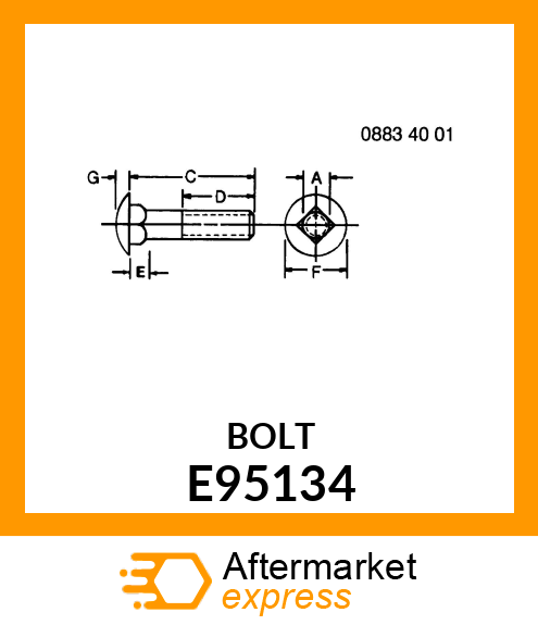 BOLT (CARRIAGE LONG NECK 12X50MM) E95134