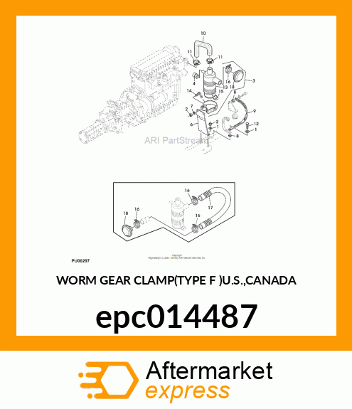 WORM GEAR CLAMP(TYPE F )U.S.,CANADA epc014487