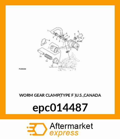 WORM GEAR CLAMP(TYPE F )U.S.,CANADA epc014487