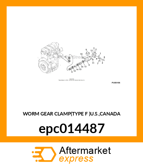 WORM GEAR CLAMP(TYPE F )U.S.,CANADA epc014487