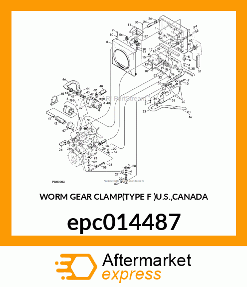 WORM GEAR CLAMP(TYPE F )U.S.,CANADA epc014487