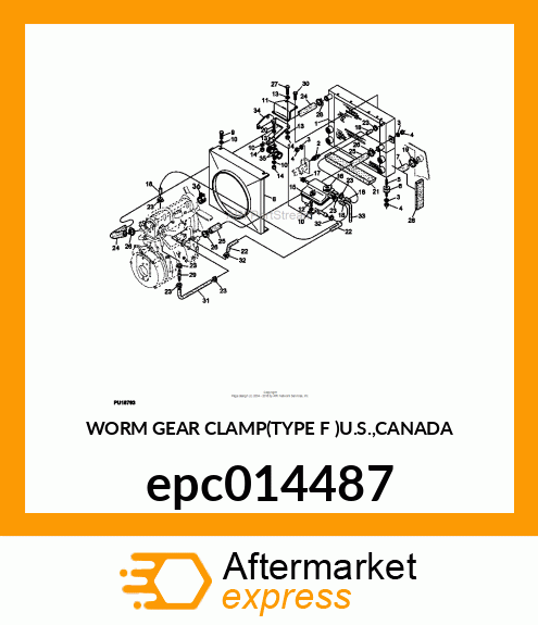 WORM GEAR CLAMP(TYPE F )U.S.,CANADA epc014487