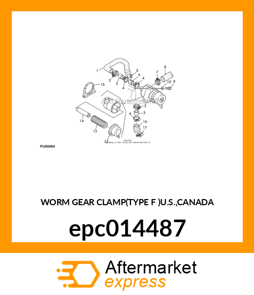 WORM GEAR CLAMP(TYPE F )U.S.,CANADA epc014487