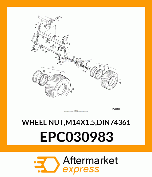 WHEEL NUT,M14X1.5,DIN74361 EPC030983