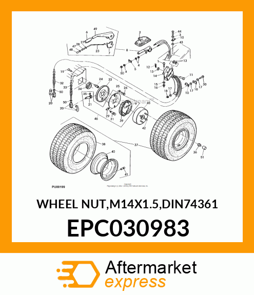 WHEEL NUT,M14X1.5,DIN74361 EPC030983