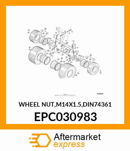 WHEEL NUT,M14X1.5,DIN74361 EPC030983