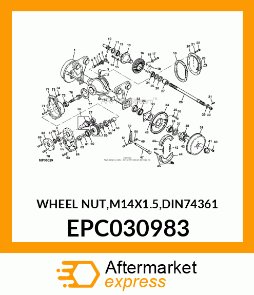 WHEEL NUT,M14X1.5,DIN74361 EPC030983