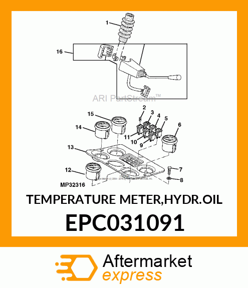 TEMPERATURE METER,HYDR.OIL EPC031091