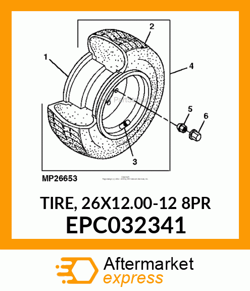 TIRE, 26X12.00 EPC032341