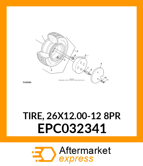 TIRE, 26X12.00 EPC032341