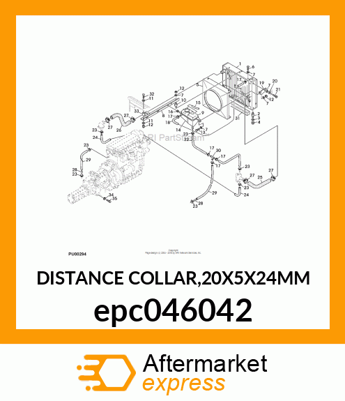 DISTANCE COLLAR,20X5X24MM epc046042