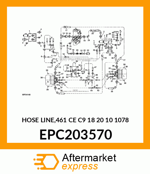 HOSE LINE,461 CE C9 18 20 10 1078 EPC203570