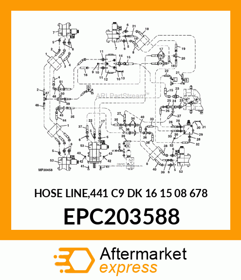 HOSE LINE,441 C9 DK 16 15 08 678 EPC203588