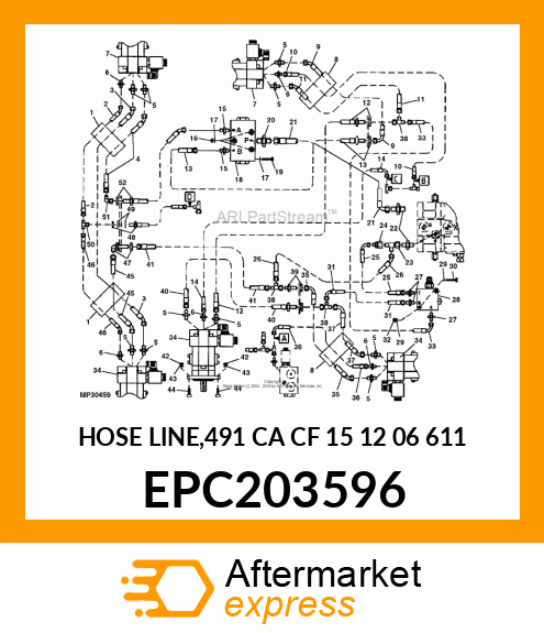HOSE LINE,491 CA CF 15 12 06 611 EPC203596