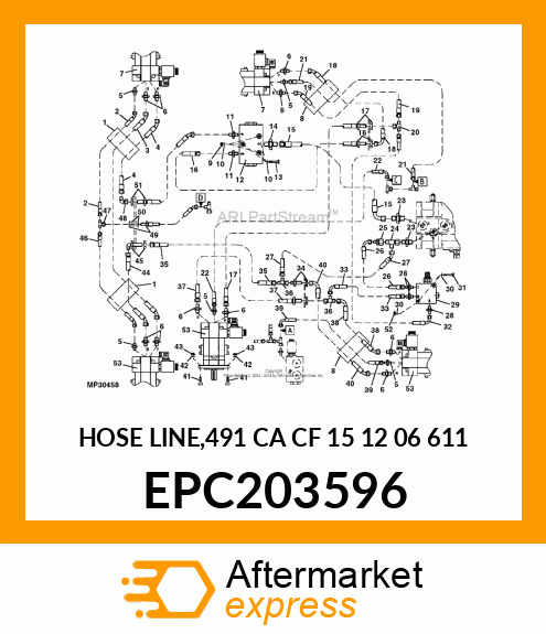 HOSE LINE,491 CA CF 15 12 06 611 EPC203596