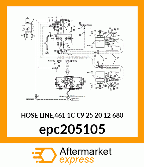 HOSE LINE,461 1C C9 25 20 12 680 epc205105