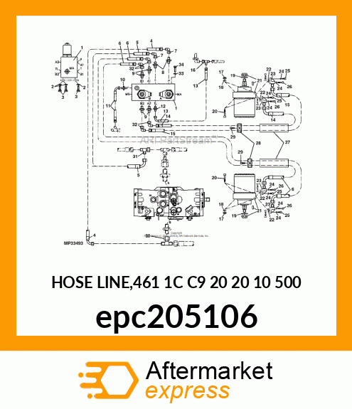 HOSE LINE,461 1C C9 20 20 10 500 epc205106