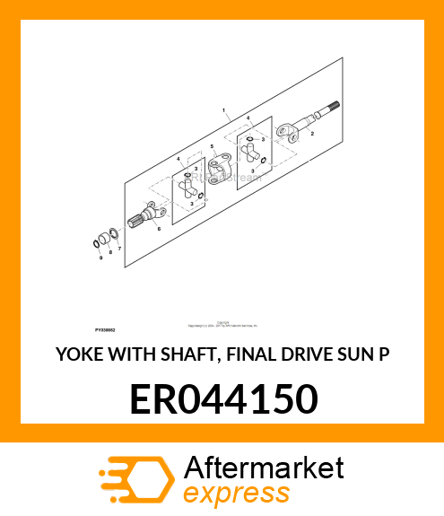 YOKE WITH SHAFT, FINAL DRIVE SUN P ER044150