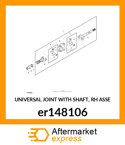 UNIVERSAL JOINT WITH SHAFT, RH ASSE er148106