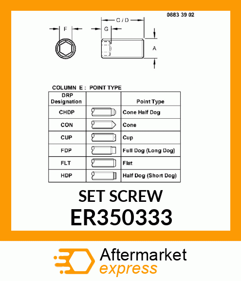 SET SCREW ER350333