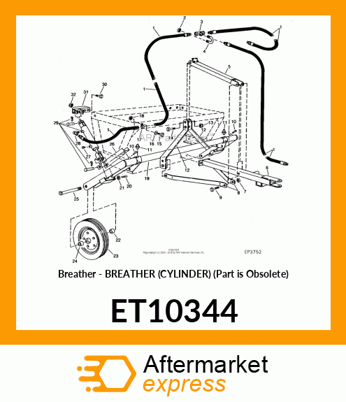 Breather - BREATHER (CYLINDER) (Part is Obsolete) ET10344