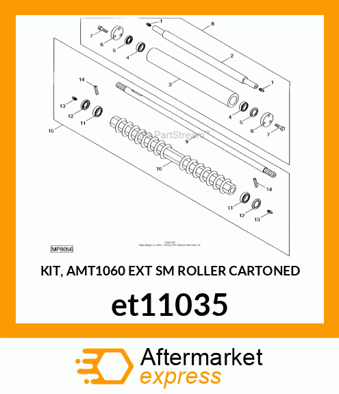 KIT, AMT1060 EXT SM ROLLER CARTONED et11035