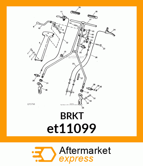 BRACKET, WELDED RH HANDLEBAR et11099