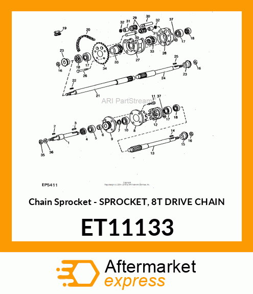 Chain Sprocket - SPROCKET, 8T DRIVE CHAIN ET11133