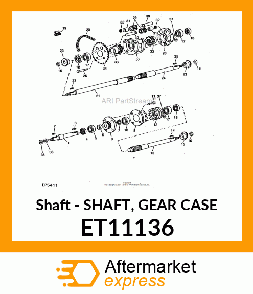 Shaft - SHAFT, GEAR CASE ET11136