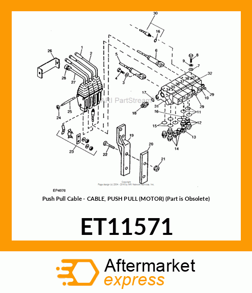 Push Pull Cable - CABLE, PUSH PULL (MOTOR) (Part is Obsolete) ET11571