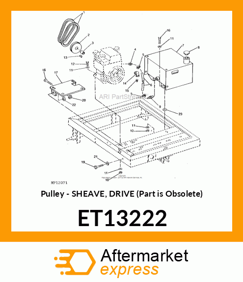 Pulley - SHEAVE, DRIVE (Part is Obsolete) ET13222