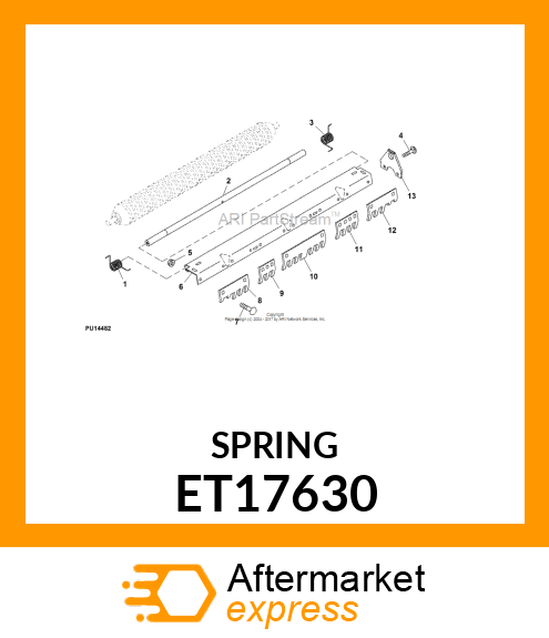 SPRING, RH SCRAPER TORSION ET17630