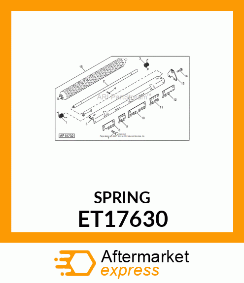 SPRING, RH SCRAPER TORSION ET17630