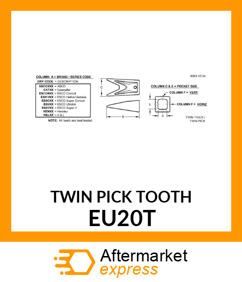 TWIN PICK TOOTH EU20T