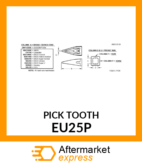 PICK TOOTH EU25P