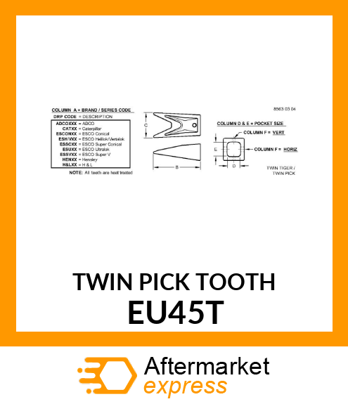 TWIN PICK TOOTH EU45T