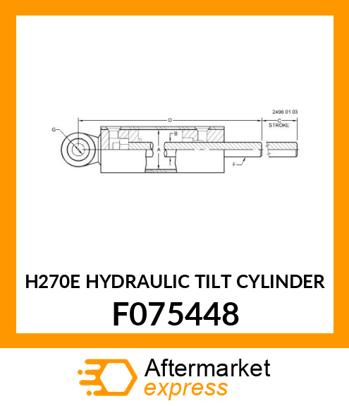 H270E HYDRAULIC TILT CYLINDER F075448