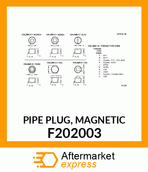 PIPE PLUG, MAGNETIC F202003