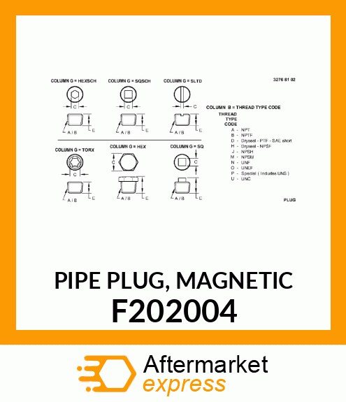 PIPE PLUG, MAGNETIC F202004