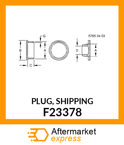 PLUG, SHIPPING F23378