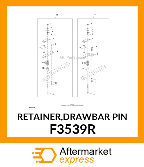 RETAINER,DRAWBAR PIN F3539R