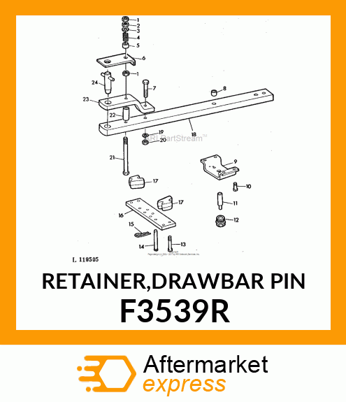 RETAINER,DRAWBAR PIN F3539R