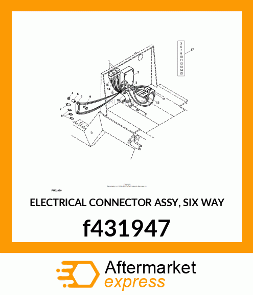 ELECTRICAL CONNECTOR ASSY, SIX WAY f431947