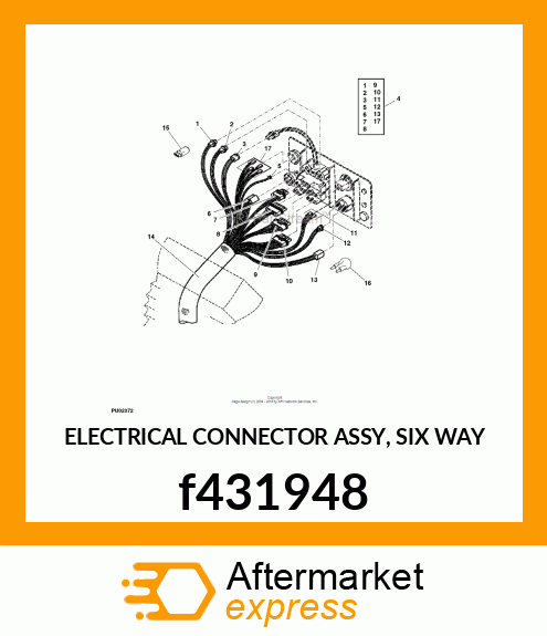 ELECTRICAL CONNECTOR ASSY, SIX WAY f431948