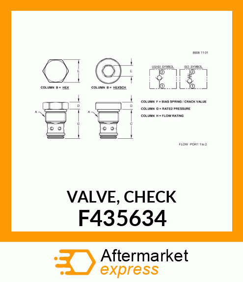 VALVE, CHECK F435634