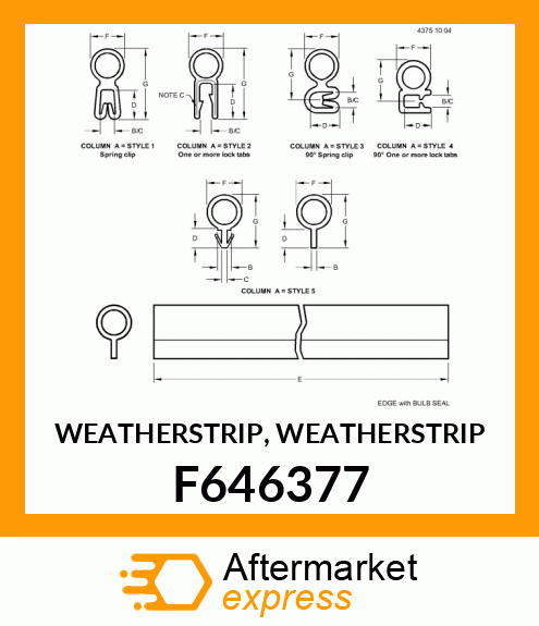 WEATHERSTRIP, WEATHERSTRIP F646377